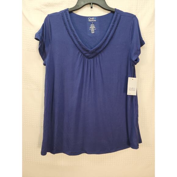 croft & barrow Other - Croft & Barrow Pajama Top Size Small Blue Short Sleeve Vneck